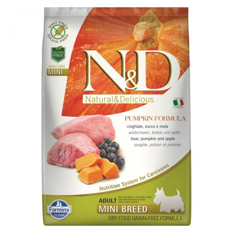N&D - N&D Dog Grain free Pumpkin Boar and Apple Adult Mini