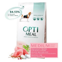 Optimeal - Optimeal Hrana Super Premium pentru caini adulti talie medie cu curcan