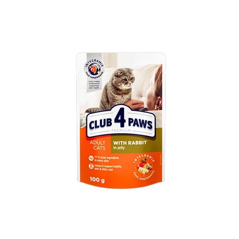 Club 4 Paws - Club 4 Paws Hrana umeda completa cu iepure in jeleu pentru pisici adulte