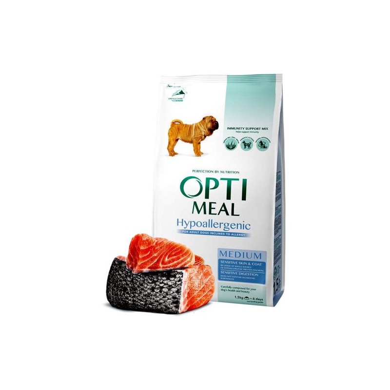 Optimeal - Optimeal Dog Adult Medium Hipoalergenic cu somon